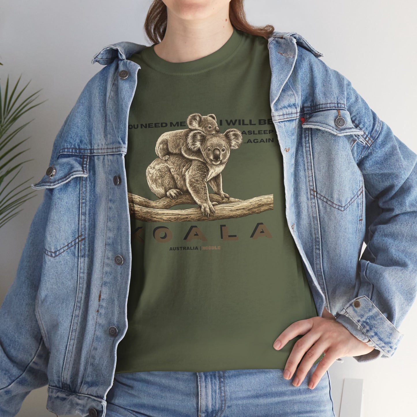 Koala Vintage Illustration T‑Shirt — "If You Need Me I Will Be Asleep" Cute Animal Tee