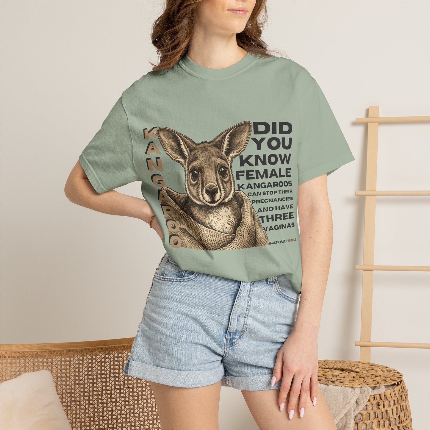 Kangaroo Fun Fact T-Shirt — "Did You Know Female Kangaroos" Graphic Tee