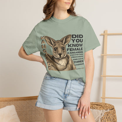 Kangaroo Fun Fact T-Shirt — "Did You Know Female Kangaroos" Graphic Tee