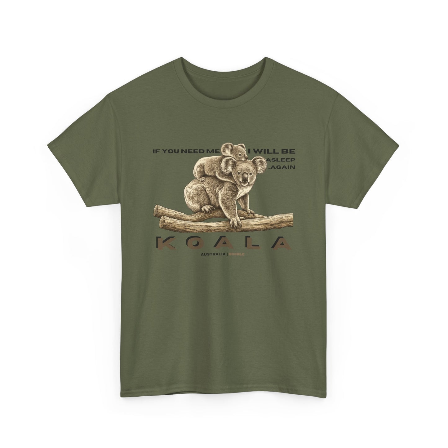 Koala Vintage Illustration T‑Shirt — "If You Need Me I Will Be Asleep" Cute Animal Tee