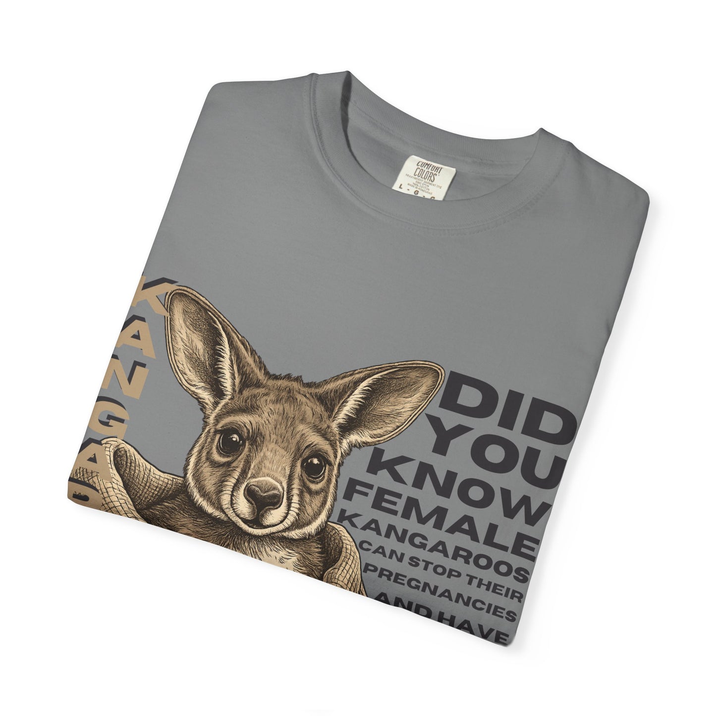 Kangaroo Fun Fact T-Shirt — "Did You Know Female Kangaroos" Graphic Tee