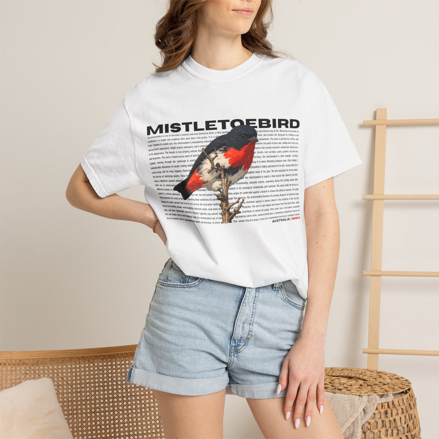 Mistletoebird Graphic T-Shirt — Botanical Bird Print Tee