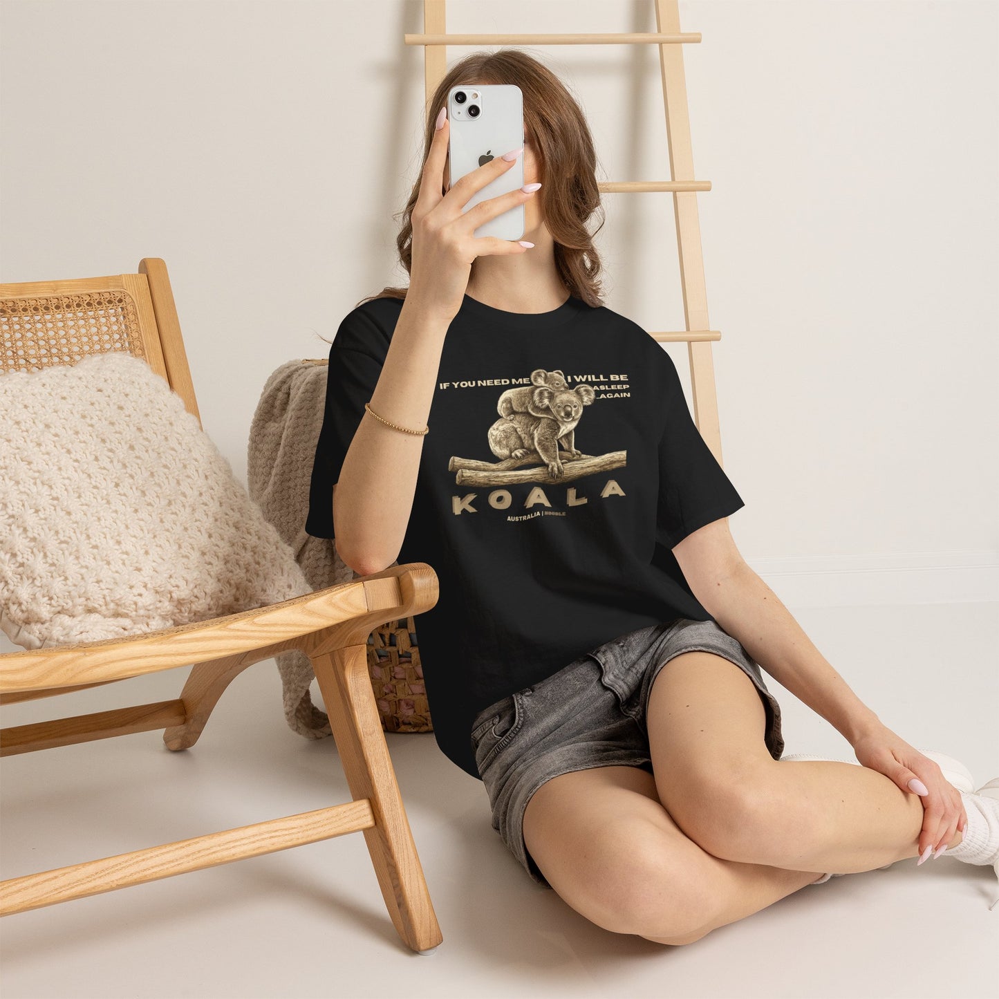 Koala Vintage Illustration T‑Shirt — "If You Need Me I Will Be Asleep" Cute Animal Tee
