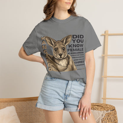 Kangaroo Fun Fact T-Shirt — "Did You Know Female Kangaroos" Graphic Tee