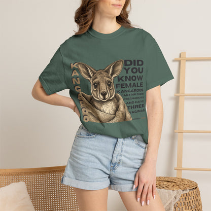 Kangaroo Fun Fact T-Shirt — "Did You Know Female Kangaroos" Graphic Tee
