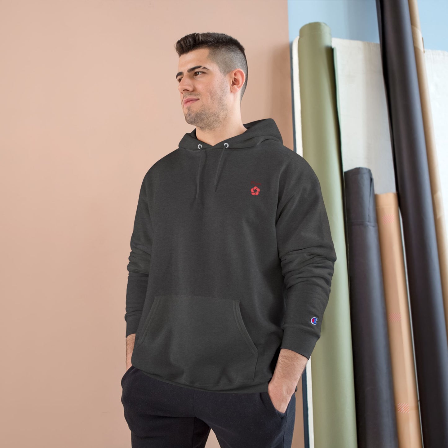 Plum Flower Hoodie — Minimal Champion Hoodie