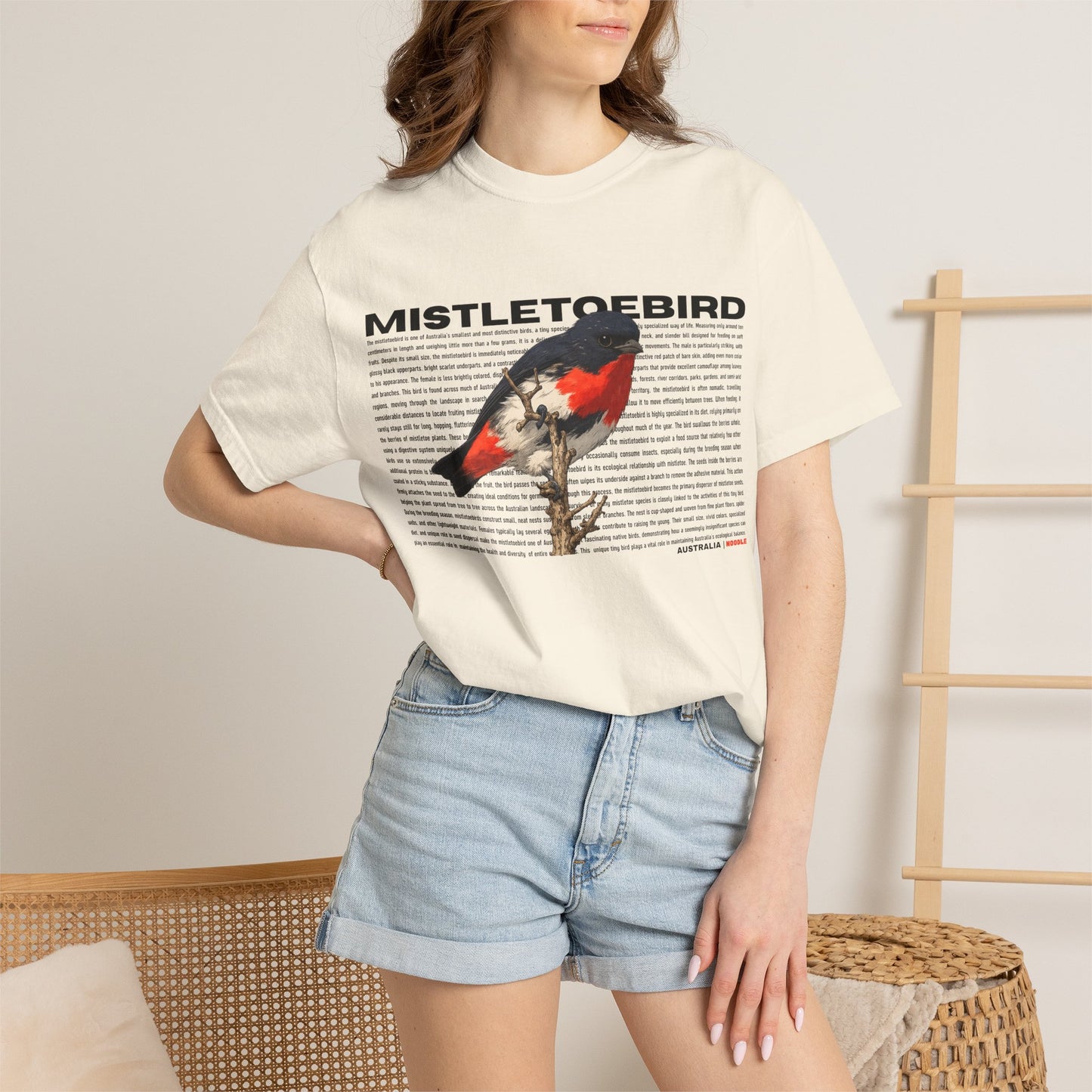 Mistletoebird Graphic T-Shirt — Botanical Bird Print Tee